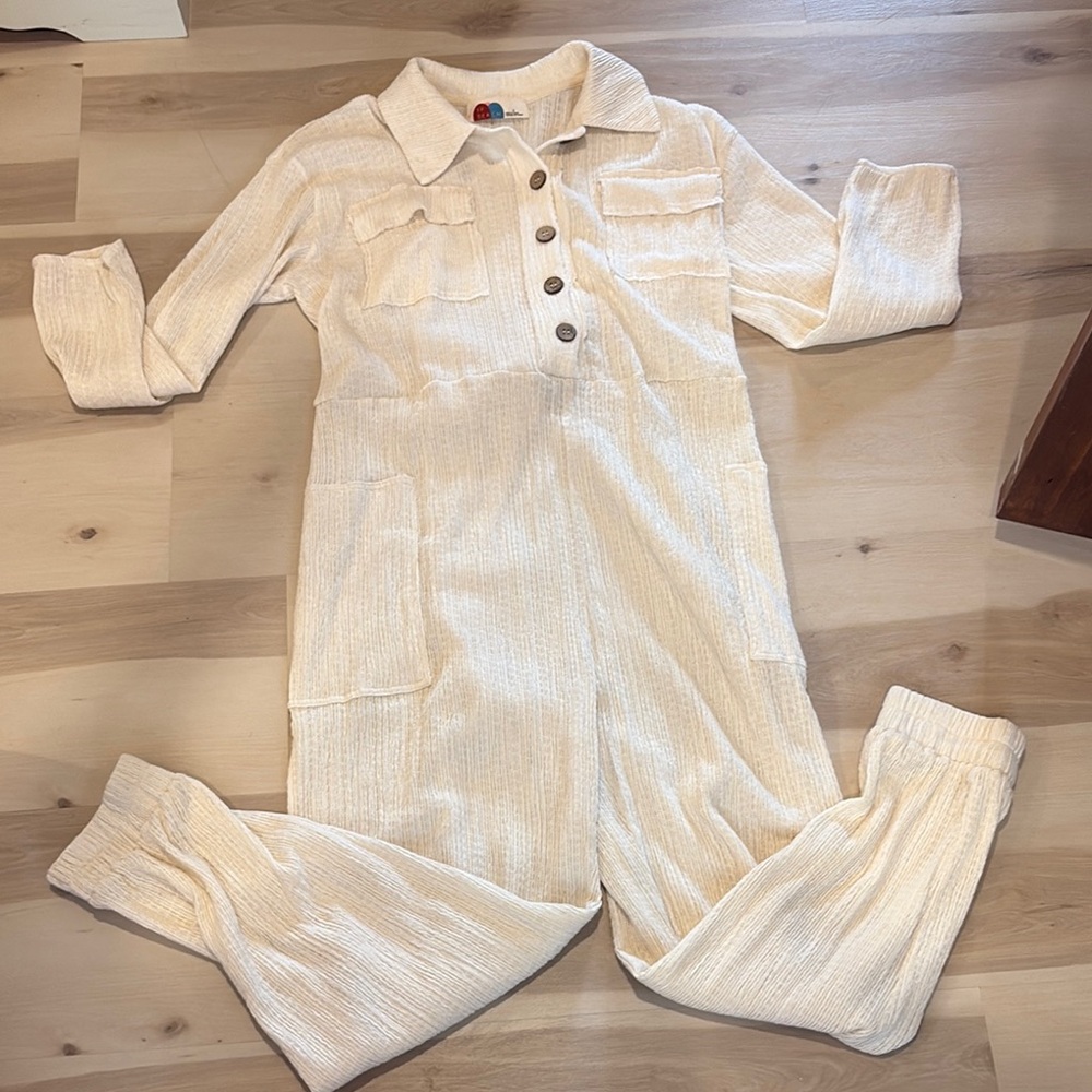 NWT Free People pants jumpsuit Cream Button-Up - Picture 3 of 7